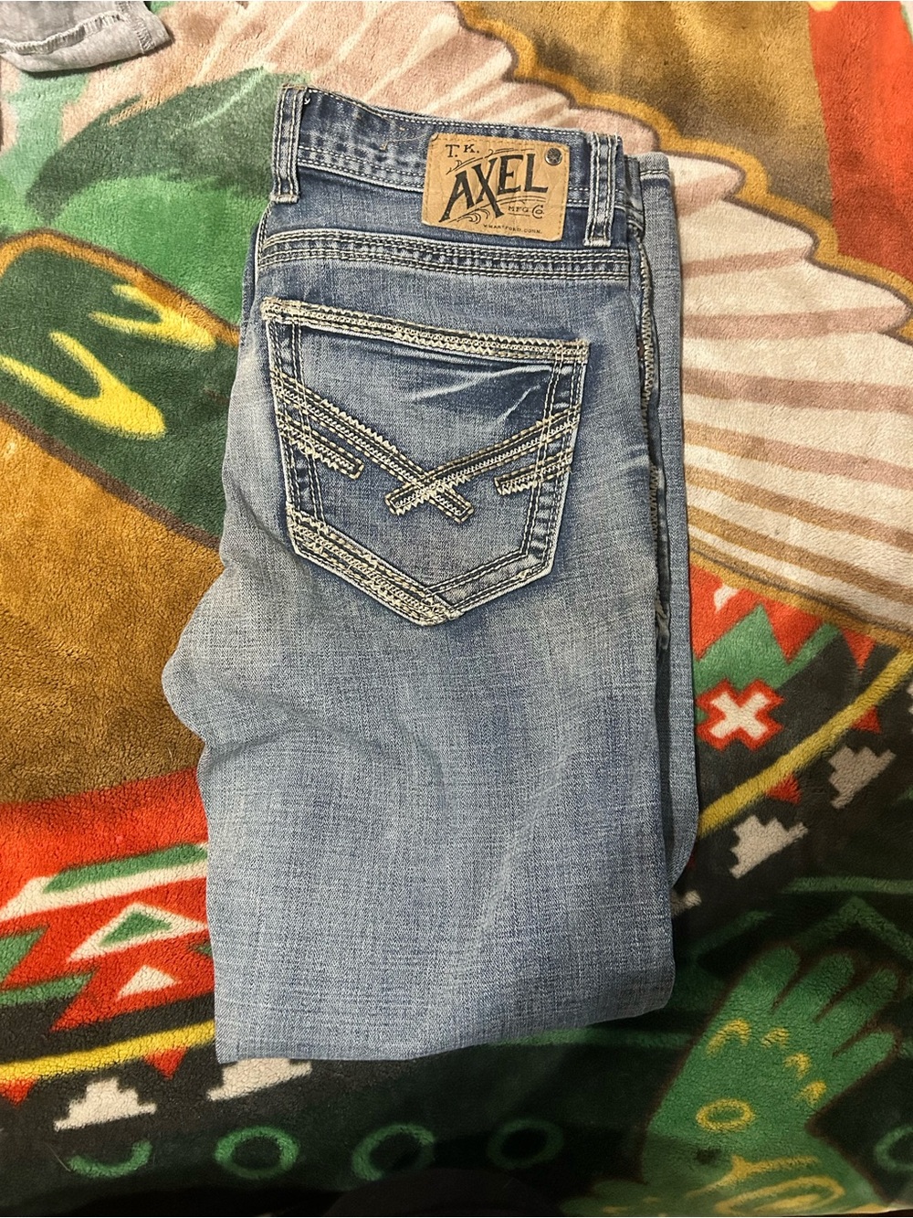 Axel Light Wash Denim Jeans with Embroidered Back Pockets